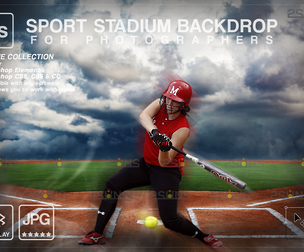 Digital Backdrop SOFTBALL Sport Stadium Overlay