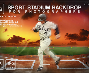 Digital Backdrop BASEBALL Sport Stadium Overlay