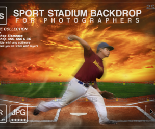 Digital Backdrop BASEBALL Sport Stadium Overlay
