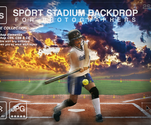 Digital Backdrop SOFTBALL Sport Stadium Overlay