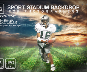 Digital Backdrop FOOTBALL Sport Stadium Overlay