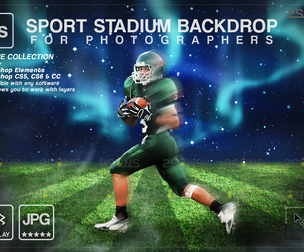 Digital Backdrop FOOTBALL Sport Stadium Overlay