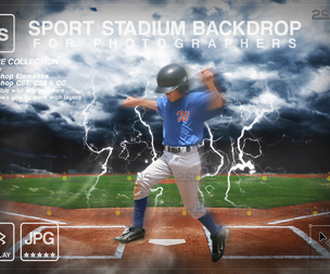 Digital Backdrop BASEBALL Sport Stadium Overlay