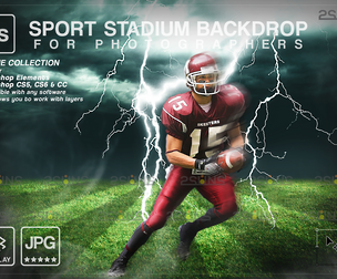 Digital Backdrop FOOTBALL Sport Stadium Overlay