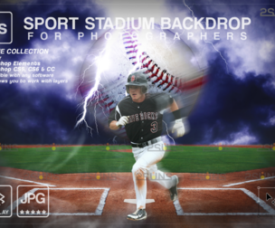 Digital Backdrop BASEBALL Sport Stadium Overlay
