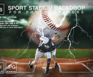 Digital Backdrop BASEBALL Sport Stadium Overlay