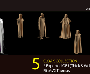 5 Cloak Pack . (VOL 01) ZPRJ+OBJ+FBX