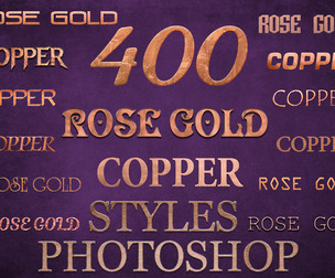 400 Rose Gold Styles Photoshop, Copper ASL Layer