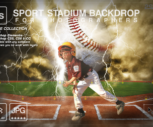 Digital Backdrop BASEBALL Sport Stadium Overlay