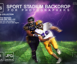 Digital Backdrop FOOTBALL Sport Stadium Overlay