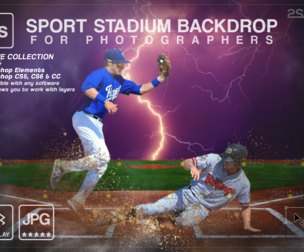 Digital Backdrop BASEBALL Sport Stadium Overlay
