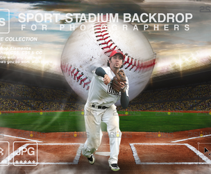 Digital Backdrop BASEBALL Sport Stadium Overlay