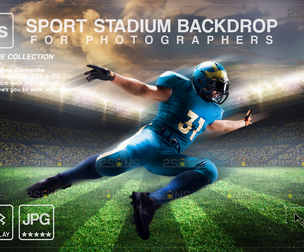 Digital Backdrop FOOTBALL Sport Stadium Overlay