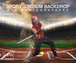 Digital Backdrop SOFTBALL Sport Stadium Overlay