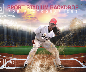Digital Backdrop BASEBALL Sport Stadium Overlay