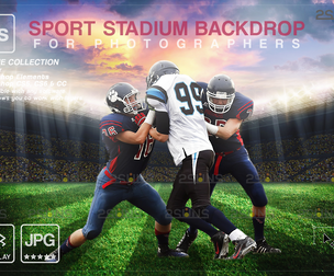 Digital Backdrop FOOTBALL Sport Stadium Overlay