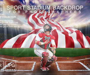 Digital Backdrop BASEBALL Sport Stadium Overlay