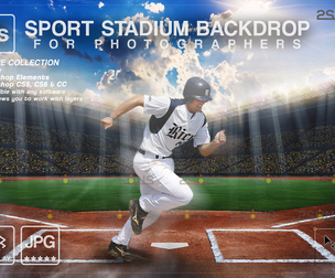 Digital Backdrop BASEBALL Sport Stadium Overlay