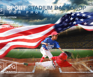 Digital Backdrop BASEBALL Sport Stadium Overlay