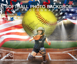 Digital Backdrop SOFTBALL Sport Stadium Overlay