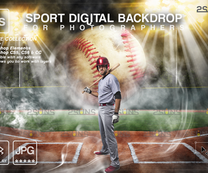 Digital Backdrop BASEBALL Sport Stadium Overlay