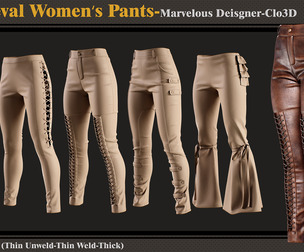 5 Medieval Womens Pants-MD-Clo3D-ZPRJ-FBX-OBJ
