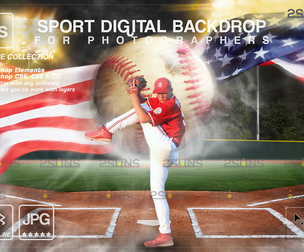 Digital Backdrop BASEBALL Sport Stadium Overlay