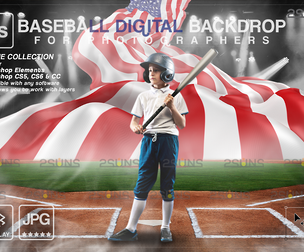 Digital Backdrop BASEBALL Sport Stadium Overlay