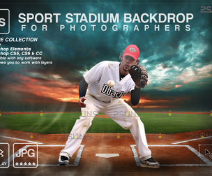 Digital Backdrop BASEBALL Sport Stadium Overlay