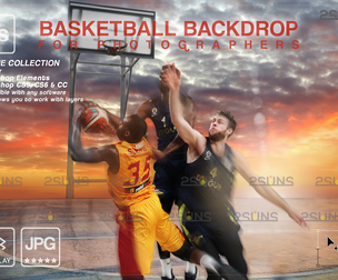 Digital Backdrop BASKETBALL Sport Stadium Overlay