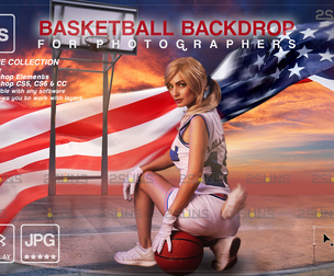 Digital Backdrop BASKETBALL Sport Stadium Overlay