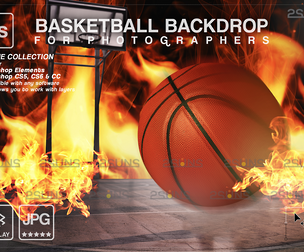 Digital Backdrop BASKETBALL Sport Stadium Overlay