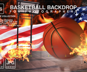 Digital Backdrop BASKETBALL Sport Stadium Overlay