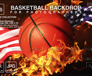 Digital Backdrop BASKETBALL Sport Stadium Overlay