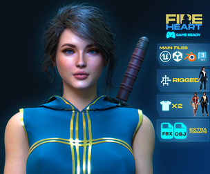 Realistic Female Character Game Ready - Fireheart
