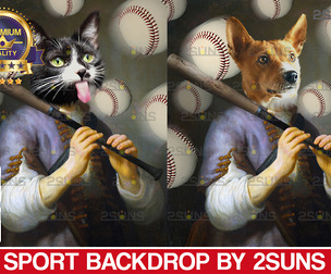 Sport Baseball Royal pet portrait backdrop