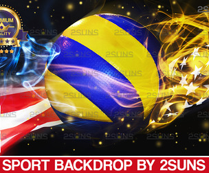 Digital Backdrop Volleyball Sport Stadium Overlay