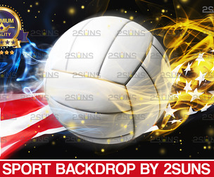Digital Backdrop Volleyball Sport Stadium Overlay