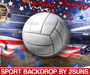 Digital Backdrop Volleyball Sport Stadium Overlay