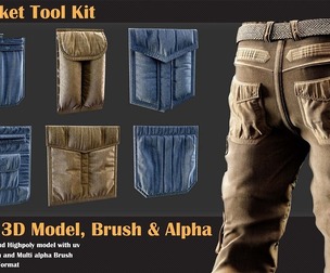 50 Pocket Tool Kit ( 3DModel, Brush, Alpha )