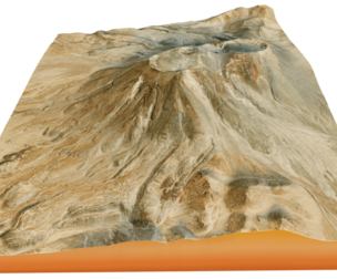 Lascar stratovolcano 3d terrain model