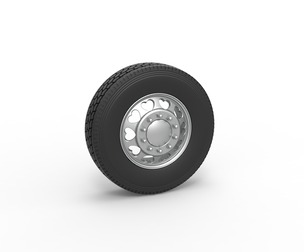 Front custom wheel of semi truck V25 Scale 1:25