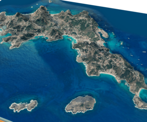 Saint Barthelemy Island full 3d model terrain