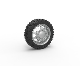 Front semi wheel for pickup V25 Scale 1:25