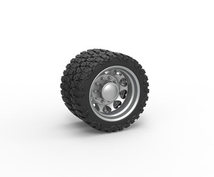 Rear semi wheel for pickup V25 Scale 1:25