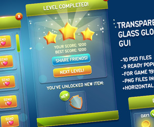 Transparent Glass Glossy GUI pack
