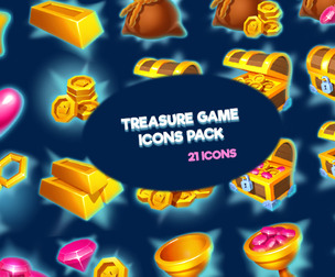 Treasure game icons pack