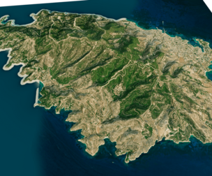 Spetses Island full 3d model terrain