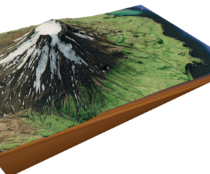 Mount Vsevidof 3d terrain model