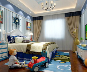 European Style Children’s Room Interior Scene - Multi-Format (3ds Max, Blender, C4D, Maya)